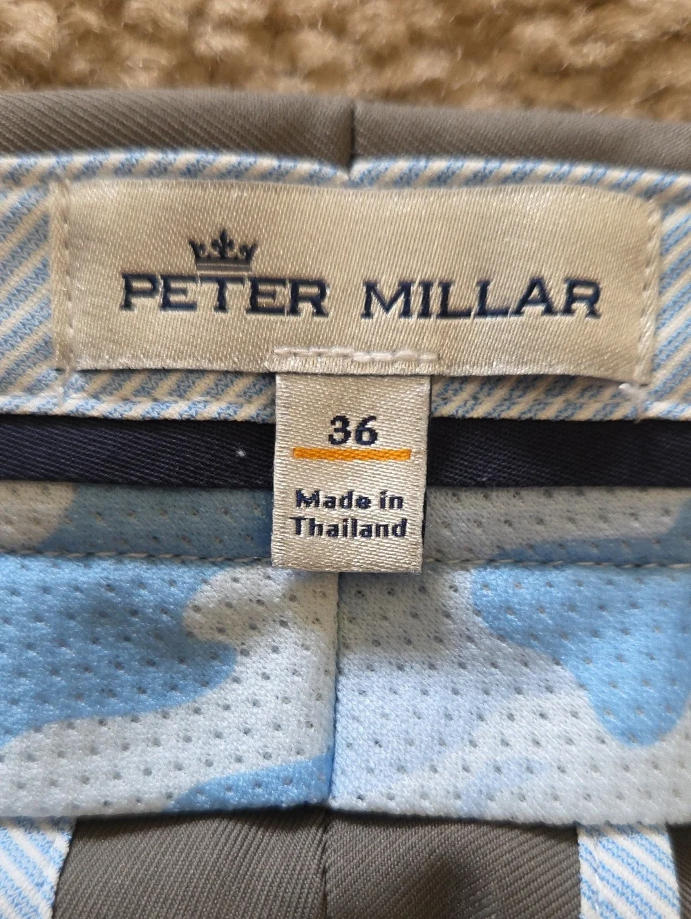 Peter Millar Salem Performance Gray Chino Golf Shorts 9